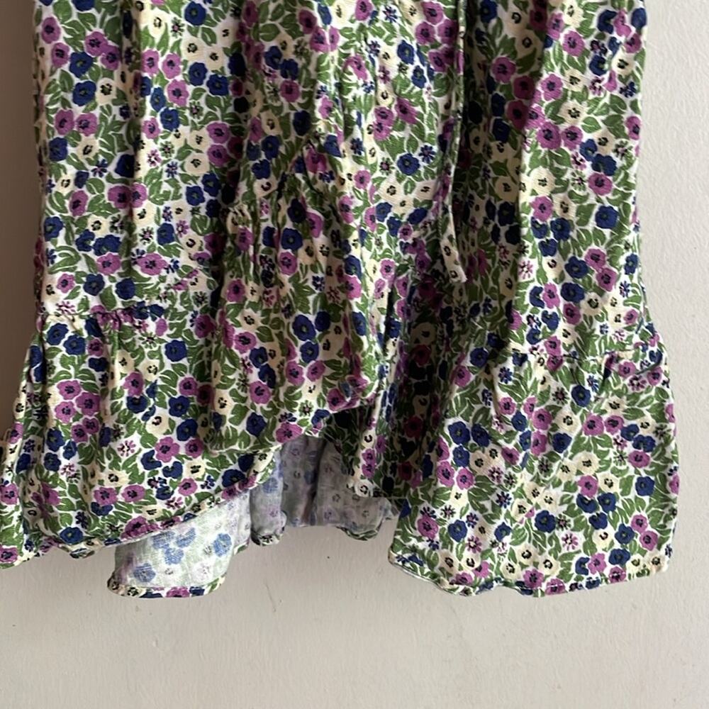& Other Stories Puff Sleeve Floral Wrap Mini Dress - Picture 8 of 16
